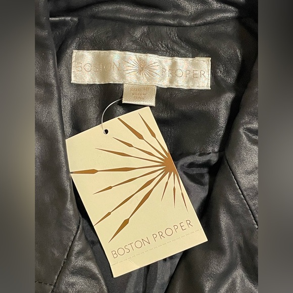 BRAND NEW!!! Boston Proper Women's Sleek Black Leather Vest - Picture 8 of 8